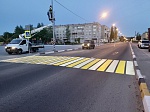 На федеральной трассе А-119 в Карелии обустроен первый проекционный световой пешеходный переход